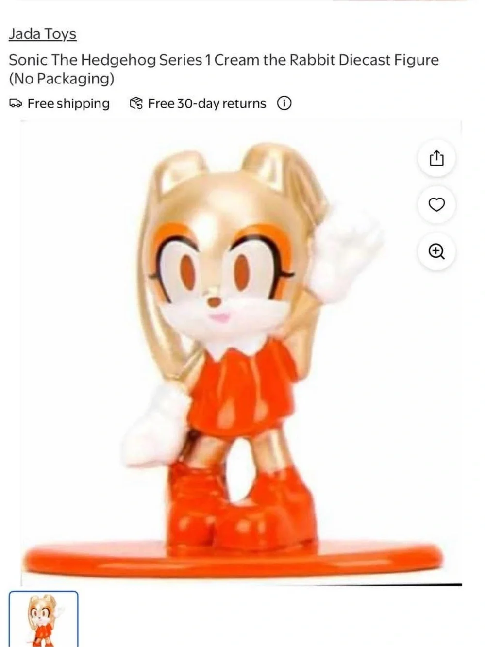 Jada Toys Cream the Rabbit Collectible Figure - Orange and Cream